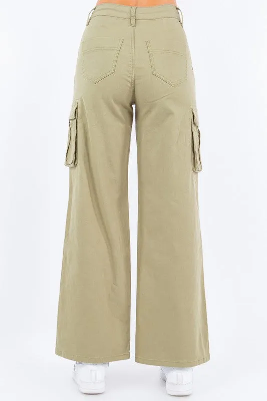 High Waist Drawstring Wide Pants