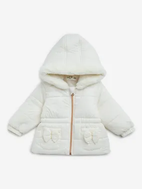 HOP Baby White Hooded Puffer Jacket