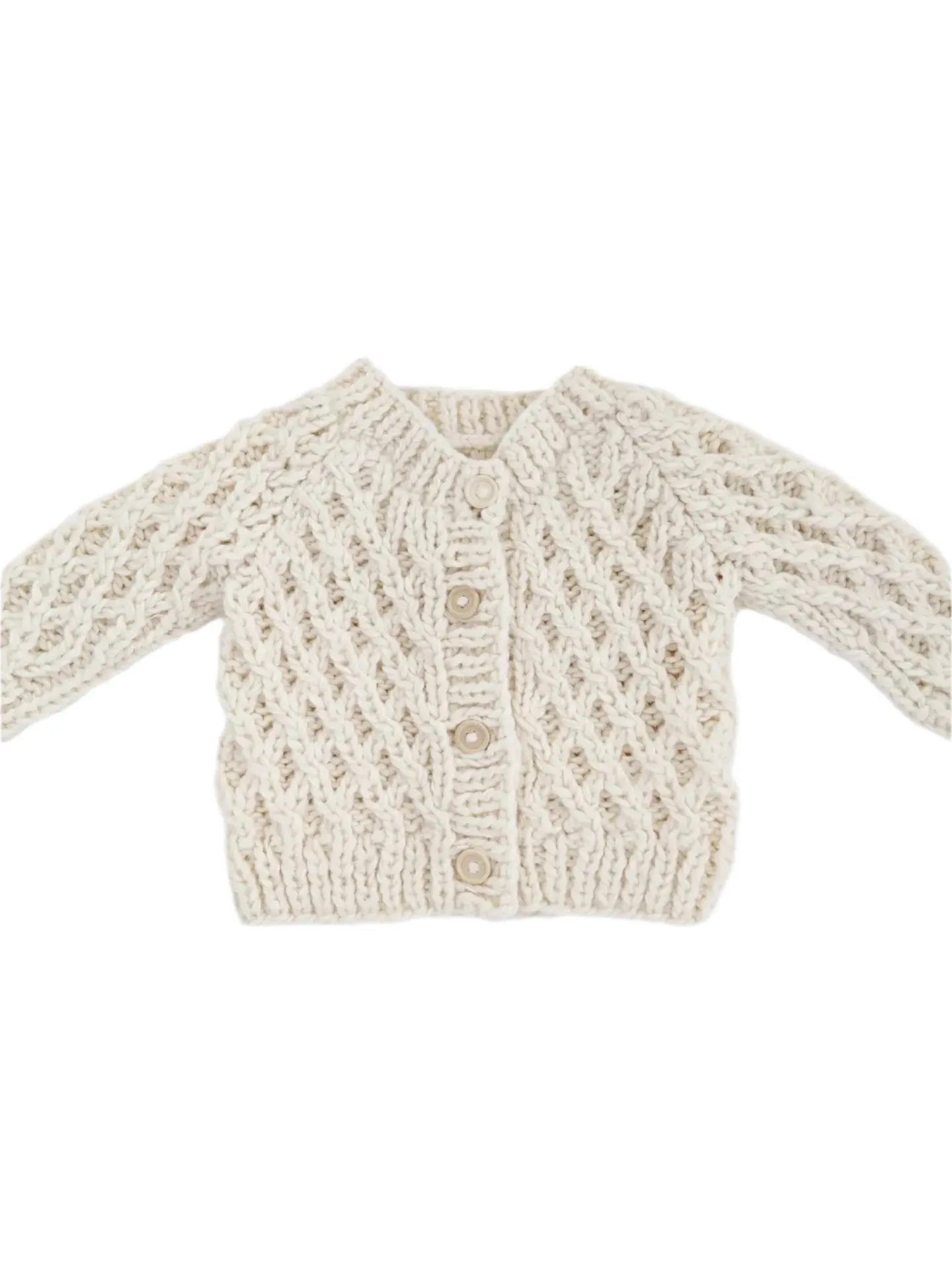 Huggalugs Waffle Cardigan - Natural