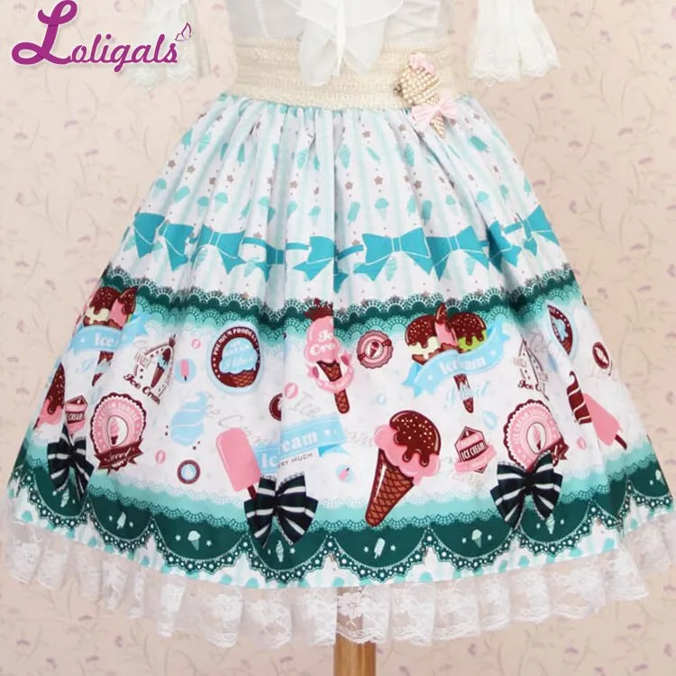 Icecream & Cookie ~ Sweet Printed Short A line Lolita Skirt