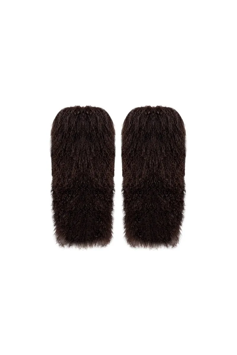 Iglo Women's Tibetan Shearling Leg Warmers - Brown