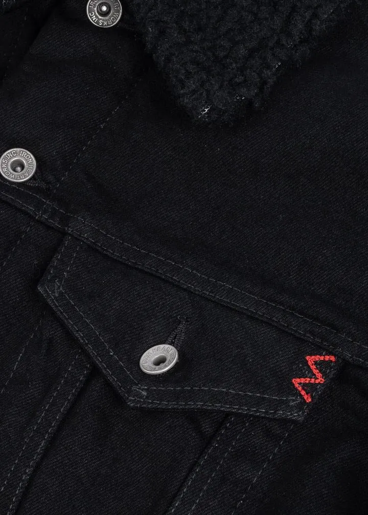 Iron Heart IHJ-116-BLK 14oz Selvedge Denim Fleece Lined Type III Jacket