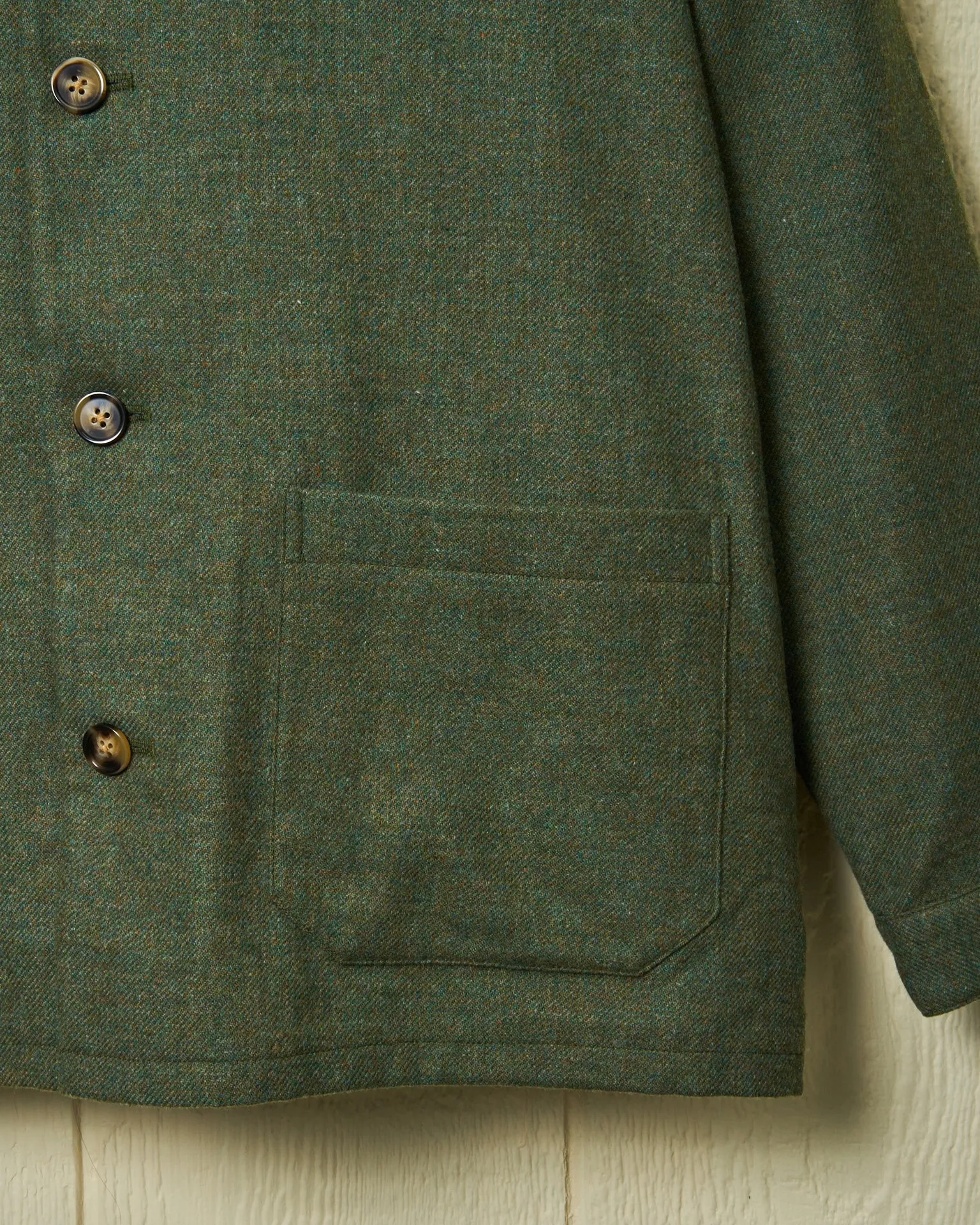 Italian Wool Loafer Jacket in Olive Melange