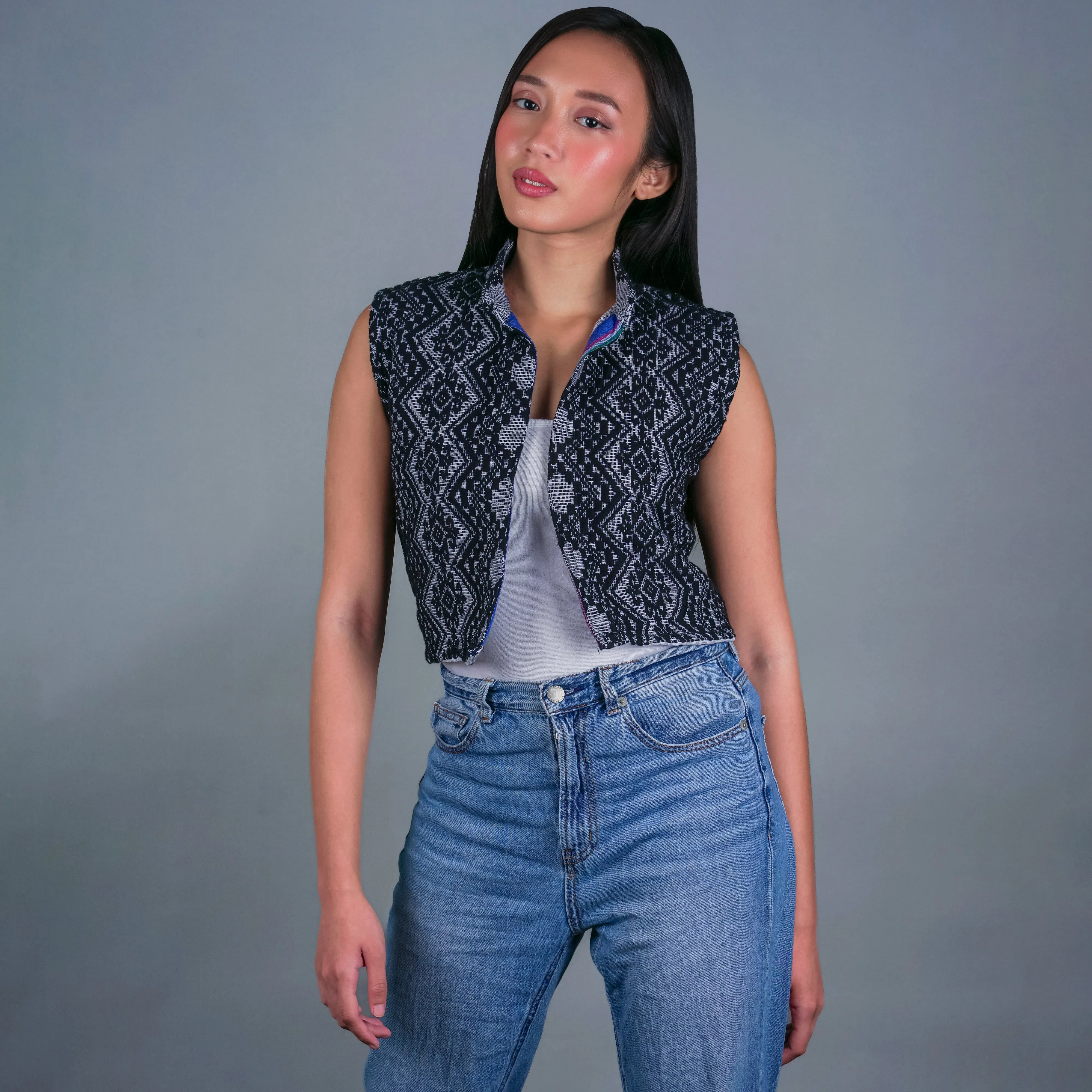 Itneg Hand Embroidered Cropped Vest