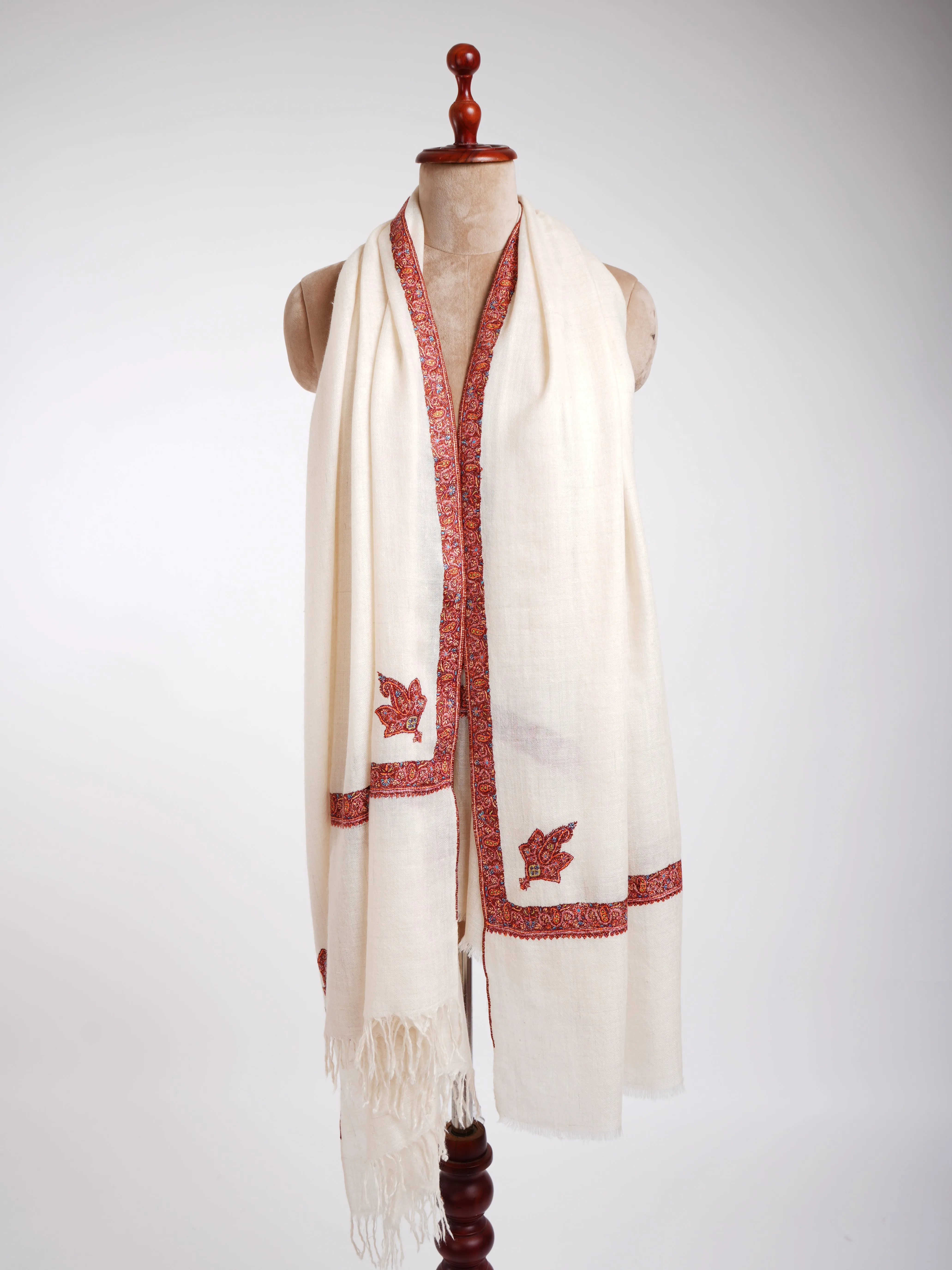 Ivory Handmade Authentic Pashmina Shawl