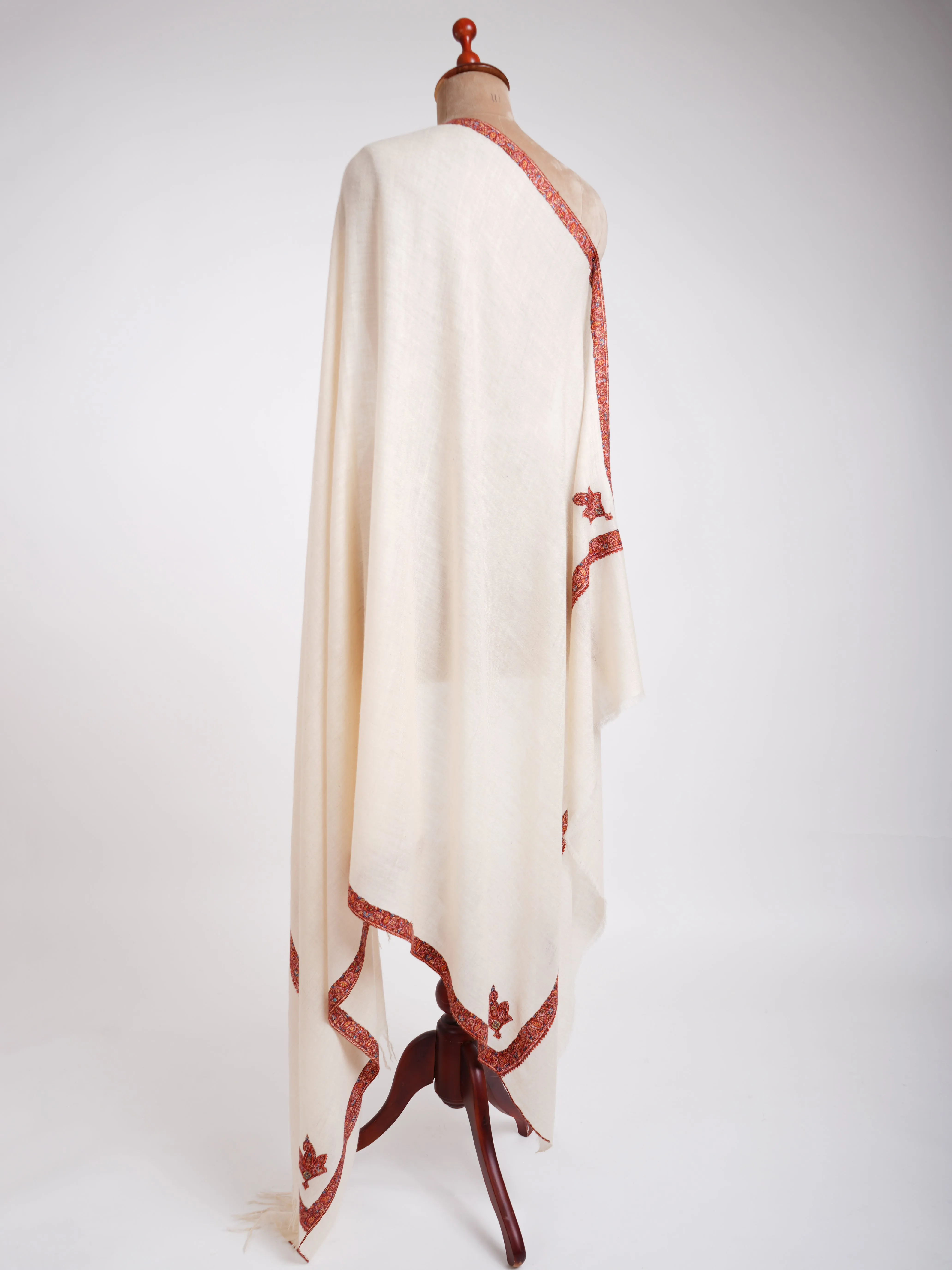 Ivory Handmade Authentic Pashmina Shawl