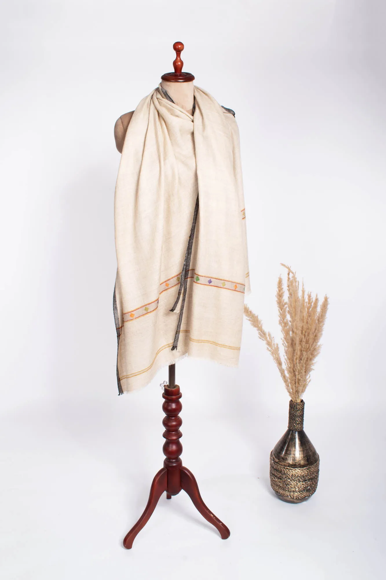 Jaenjar Kani Woven Stripe Pashmina Shawl - STOCKPORT