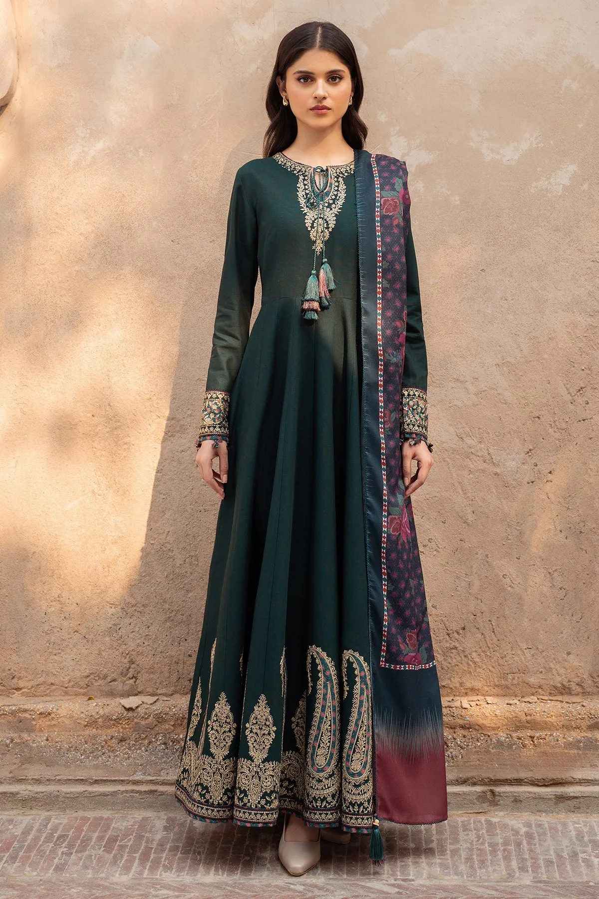 Jazmin Delia Fall/Winter – Embroidered Slub Khaddar D7