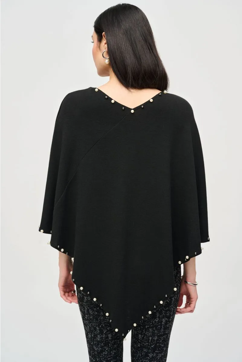 Joseph Ribkoff Black Pearl Embellished Poncho Top 243222