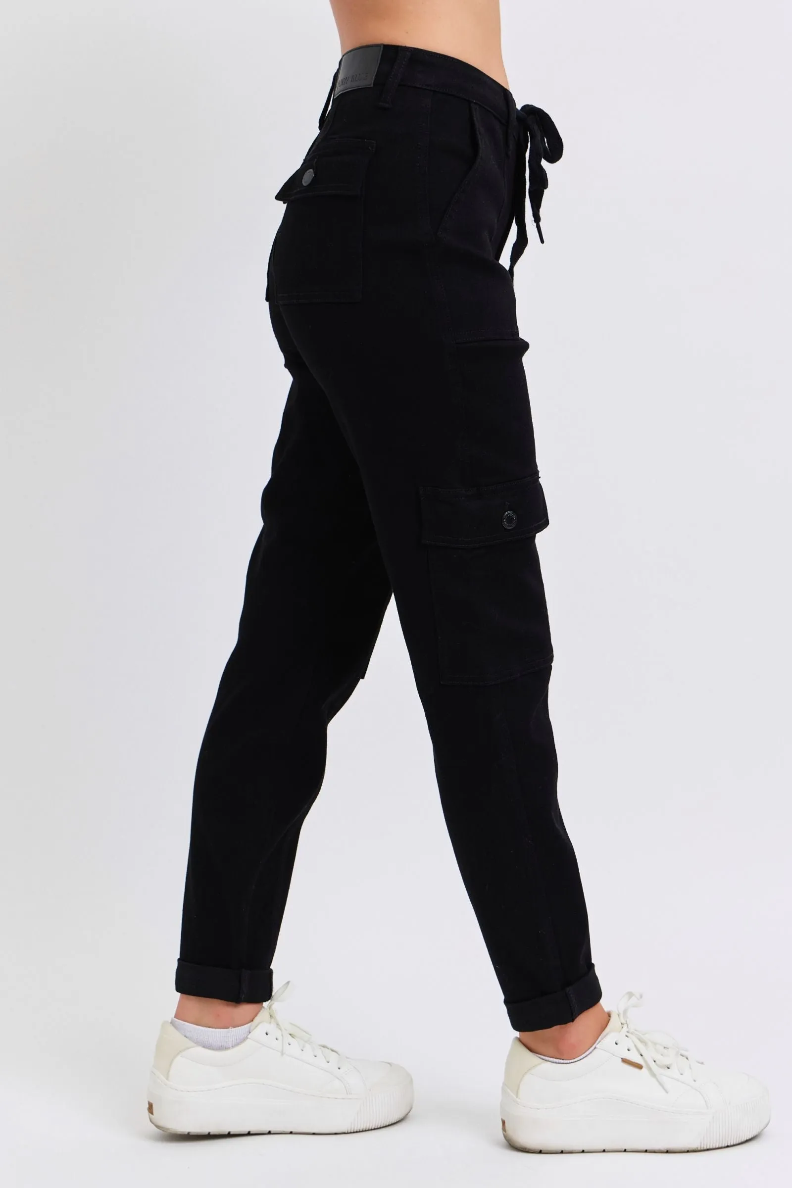 Judy Blue High Waist Cargo Cuff Black Jogger Denim 88910