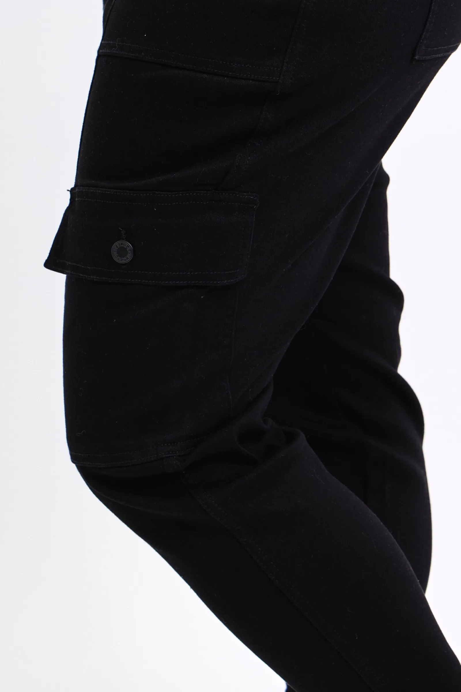 Judy Blue High Waist Cargo Cuff Black Jogger Denim 88910