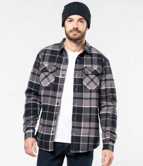 Kariban - Sherpa Lined Checked Shirt Jacket