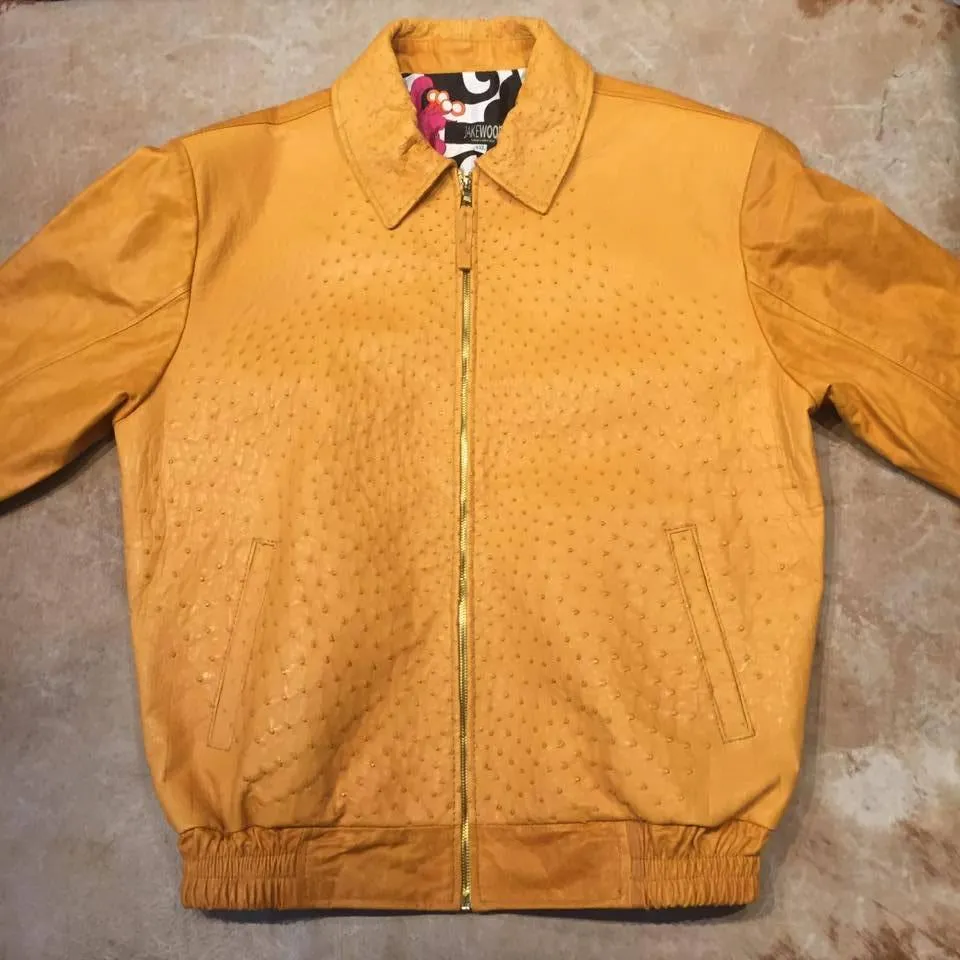 Kashani Peanut Full Ostrich Quill Bomber