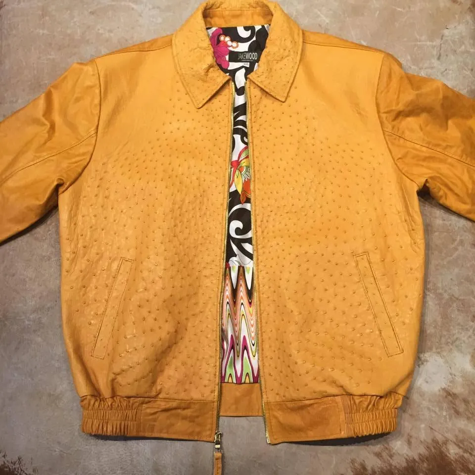 Kashani Peanut Full Ostrich Quill Bomber