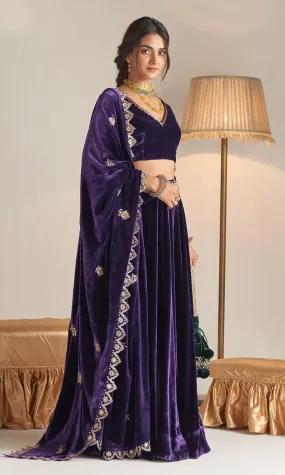 Khizaan Embroidered  Purple Only shawl