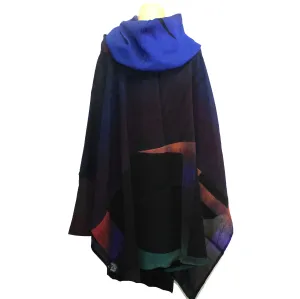 Kiss of the Wolf Poncho, Blue/Purple Rothko, OS Fits S-XL