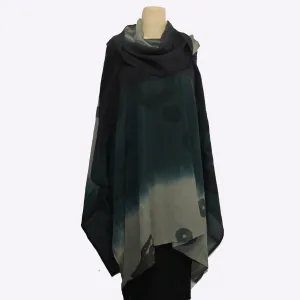 Kiss of the Wolf Poncho, Mushroom/Teal/Black/Ghost, OS Fits S-XL