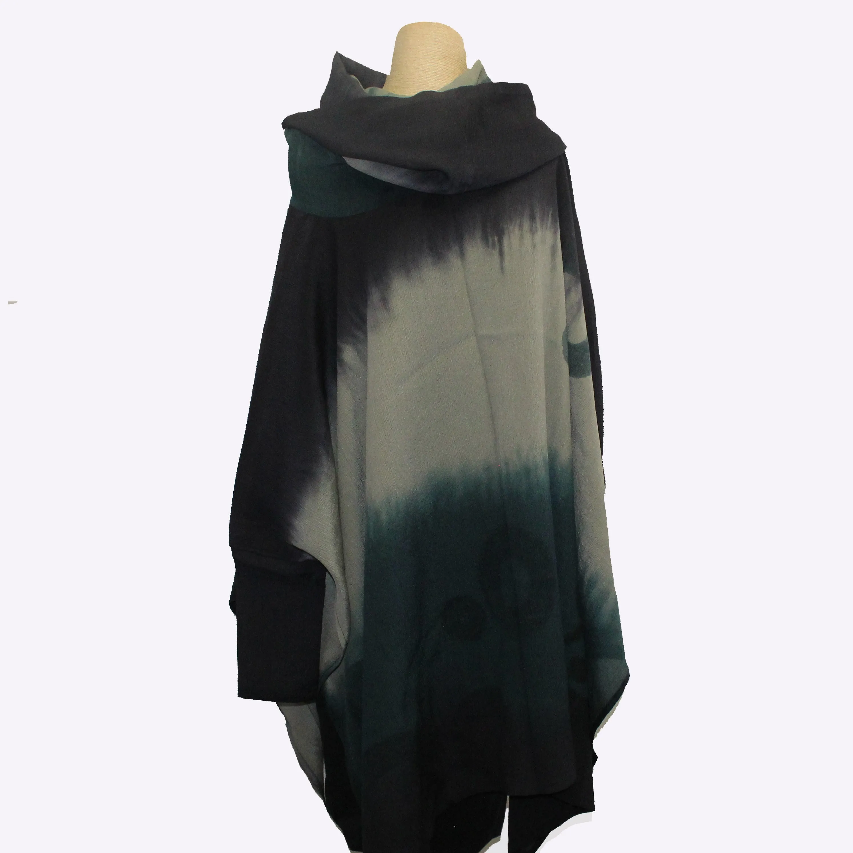 Kiss of the Wolf Poncho, Mushroom/Teal/Black/Ghost, OS Fits S-XL