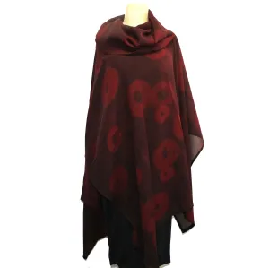 Kiss of the Wolf Poncho, Red/Dark Red Huari, OS Fits S-XL