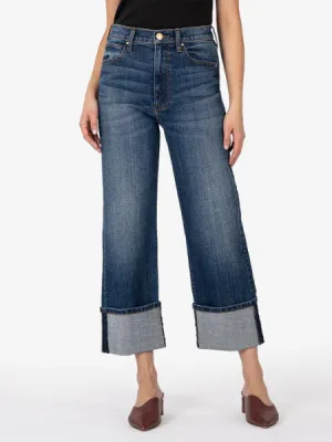 Kut Sienna High Rise Wide Leg Roll Up Jean