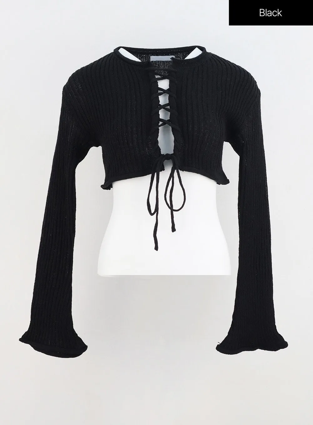 Lace-Up Cardigan IU313