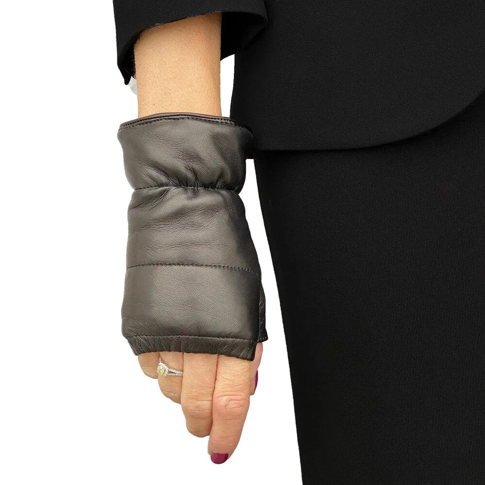 Lara Cuff - Women's Fleece-Lined Fingerless Leather Gloves