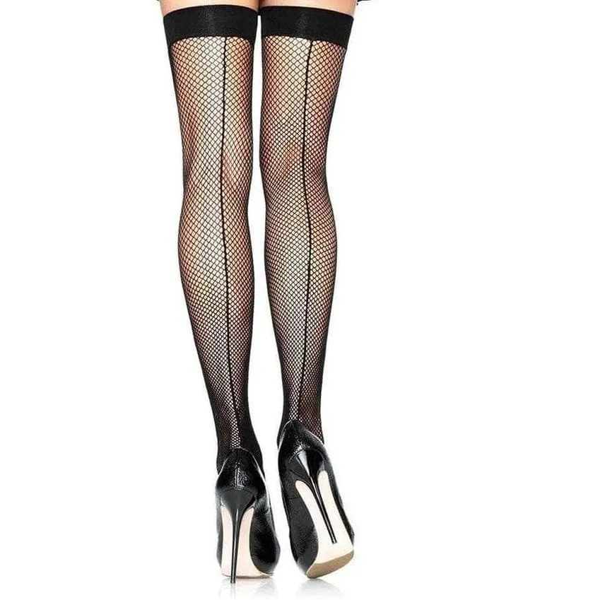 Leg Avenue Fishnet Stockings With Backseam Black