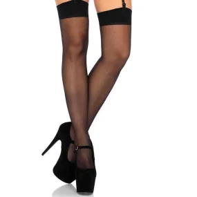 Leg Avenue Sheer Thigh High Stockings Black