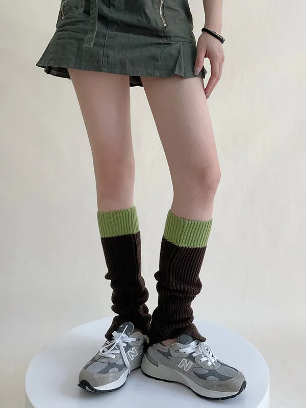 Leisure Fashion Flared Contrast Color Leg Warmers Accessories