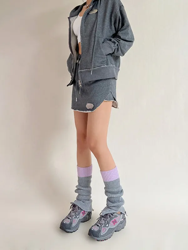 Leisure Fashion Flared Contrast Color Leg Warmers Accessories