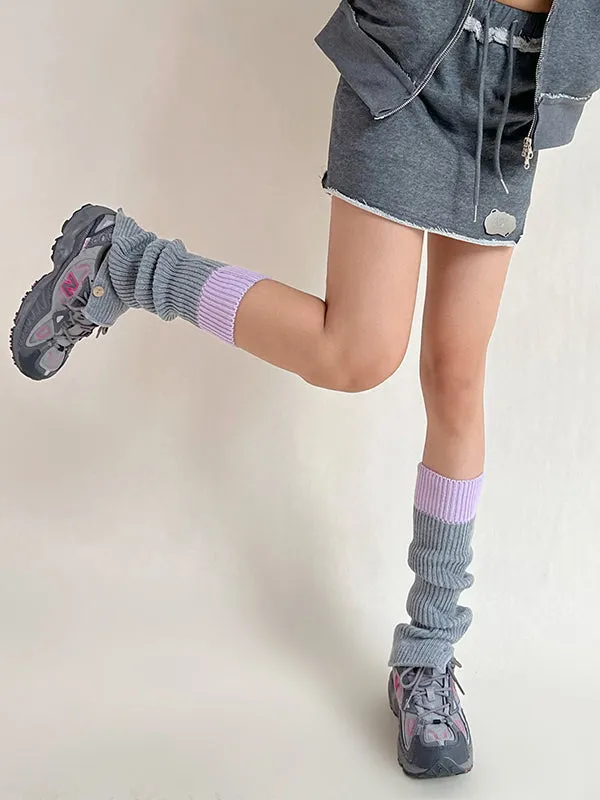 Leisure Fashion Flared Contrast Color Leg Warmers Accessories