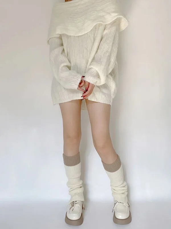 Leisure Fashion Flared Contrast Color Leg Warmers Accessories