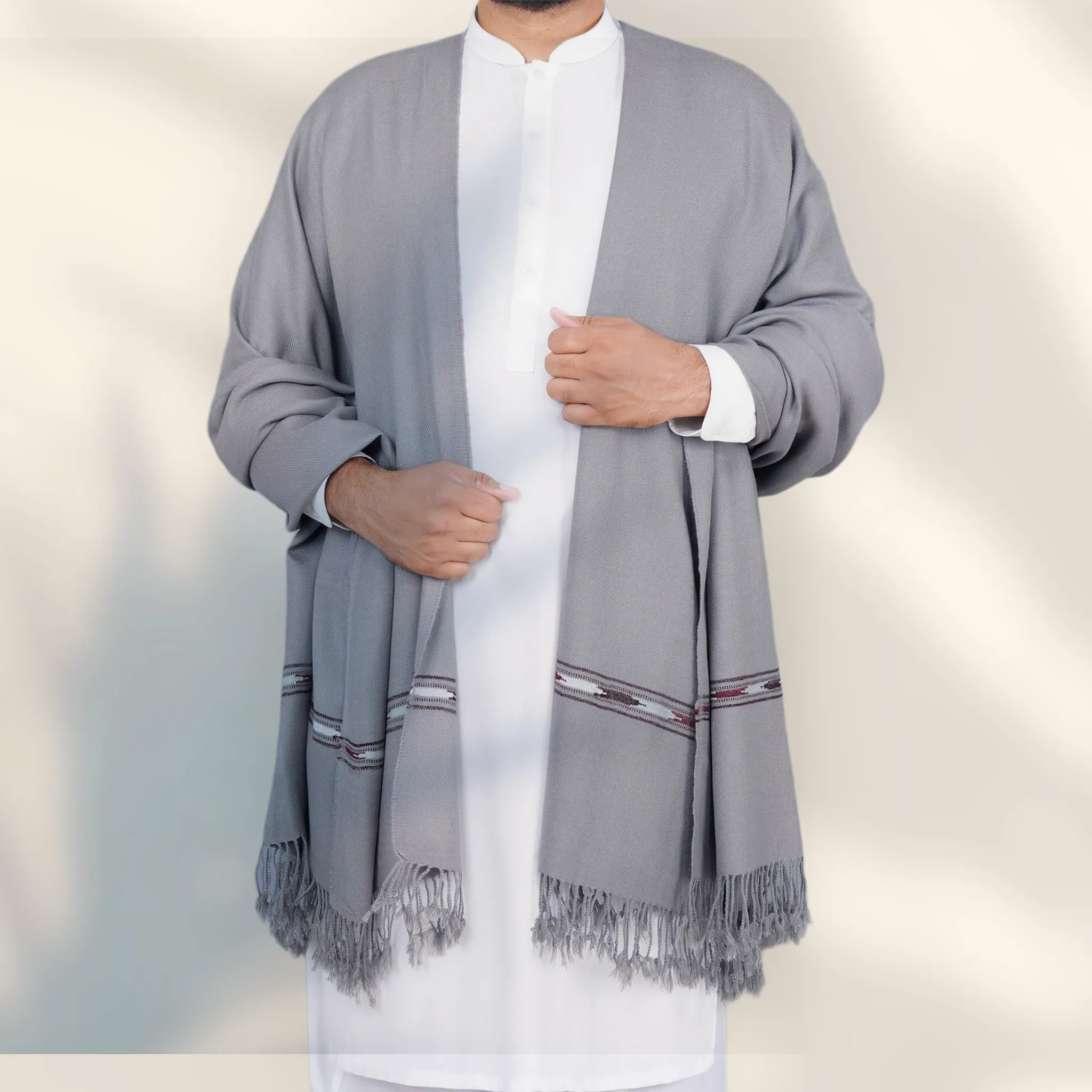 Libas-e-Andalus Blended Wool Shawl (Grey)