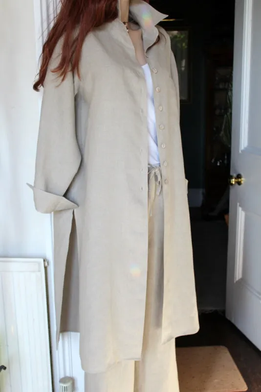 Longer Length Womens Linen Shirt/Coat