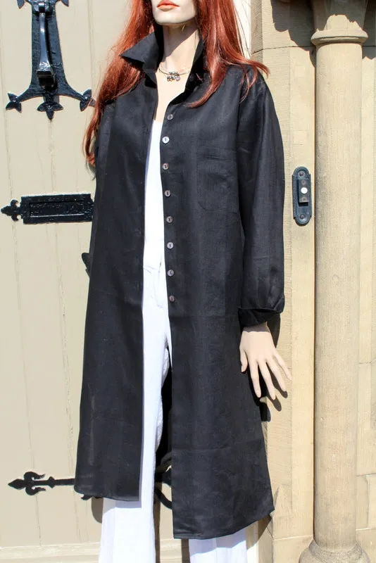 Longer Length Womens Linen Shirt/Coat