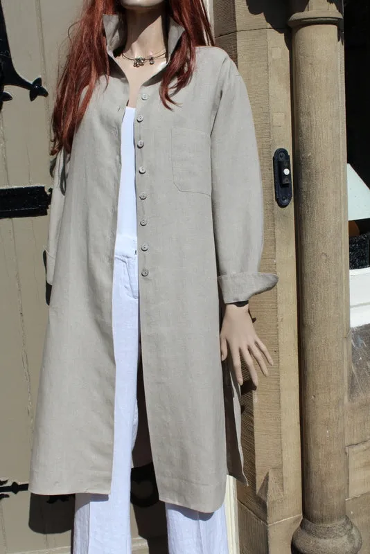 Longer Length Womens Linen Shirt/Coat