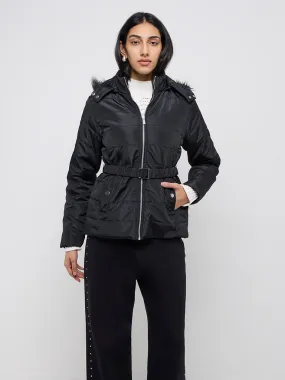 LOV Black Quilted Puffer Jacket