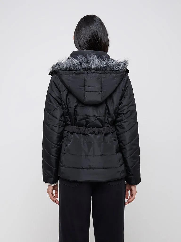 LOV Black Quilted Puffer Jacket