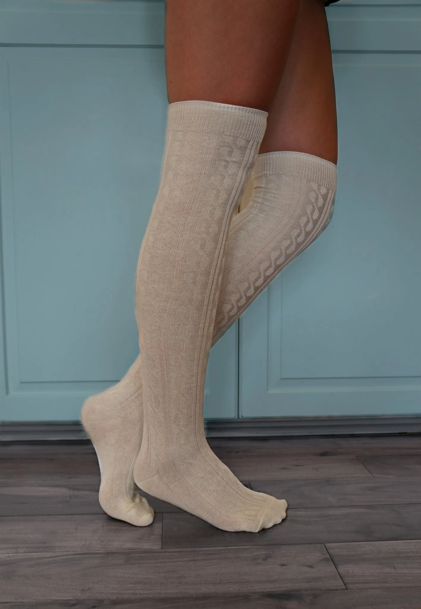 Luxe Legs™ Cable Knit Thigh-Highs