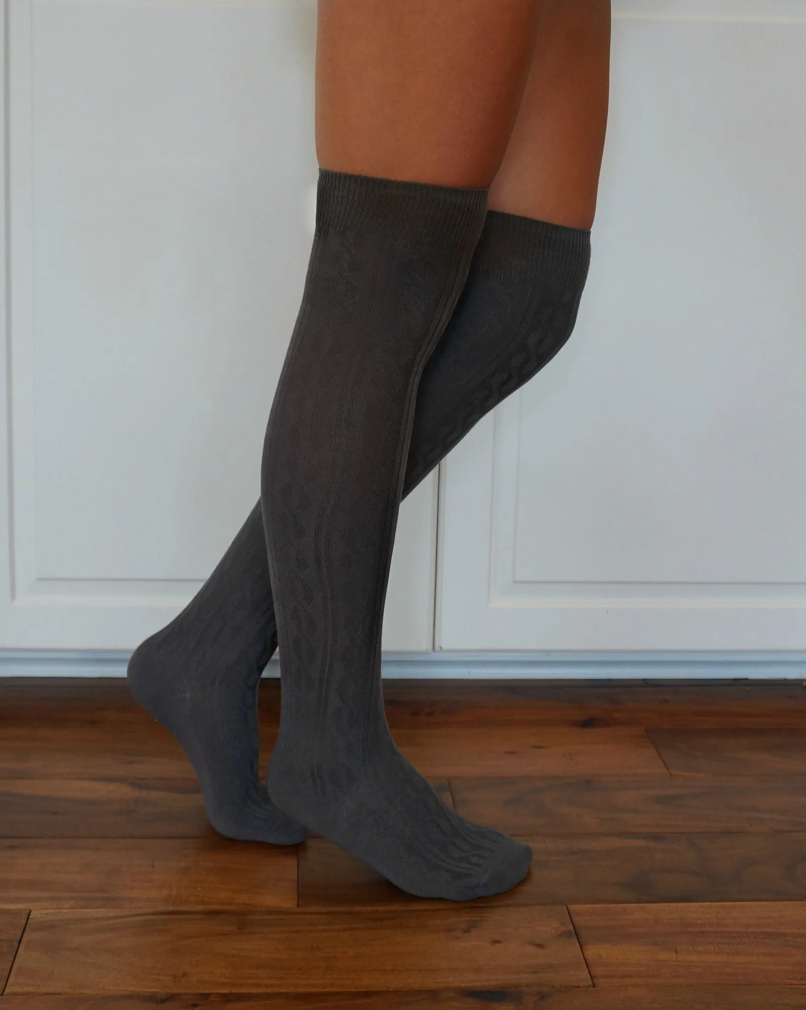 Luxe Legs™ Cable Knit Thigh-Highs