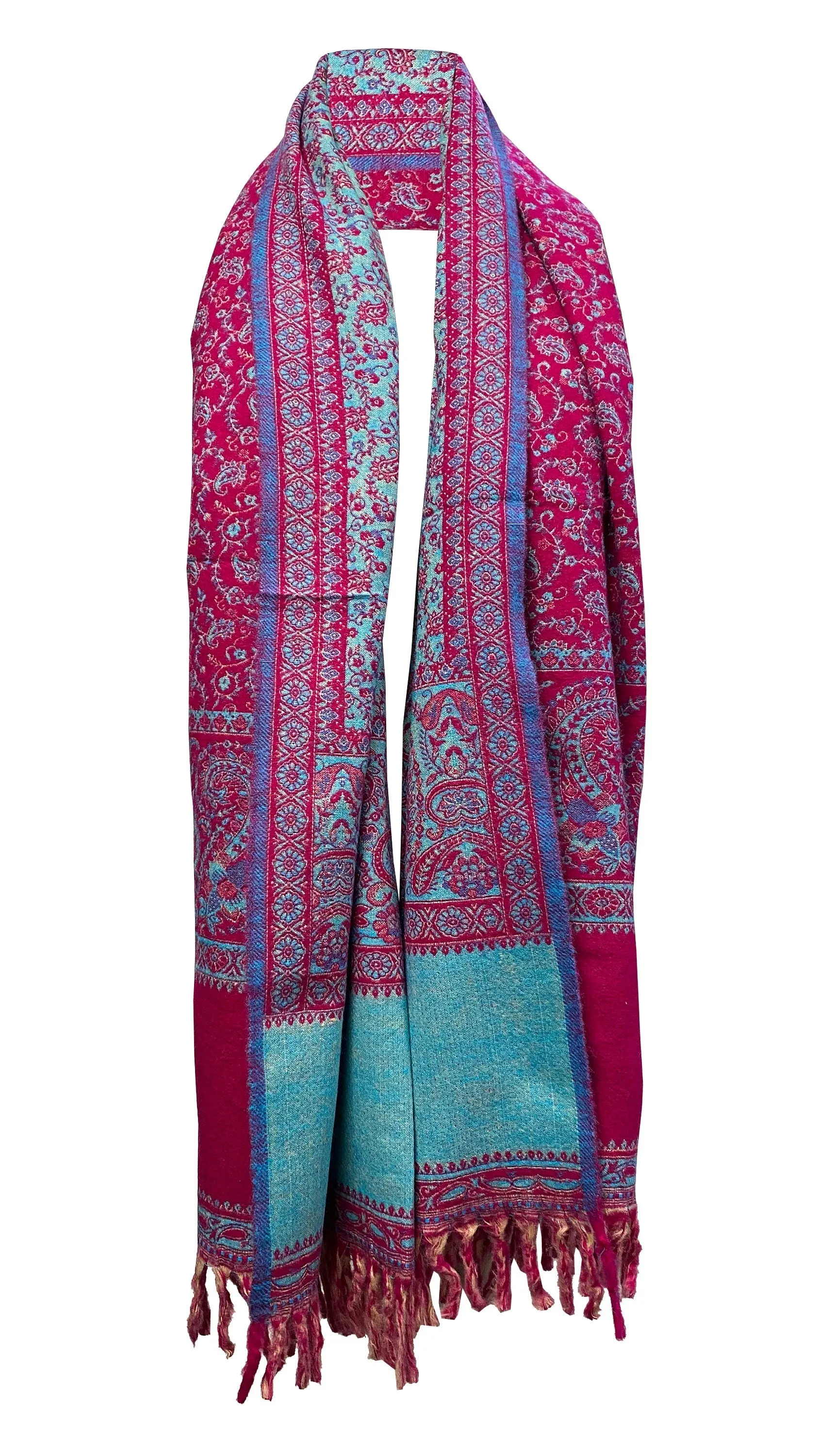 LUXURY HANDMADE pink blue colour shawl winter wool Scarf Yak Wool stole unisex Travel Wrap soft Meditation blanket gift for her