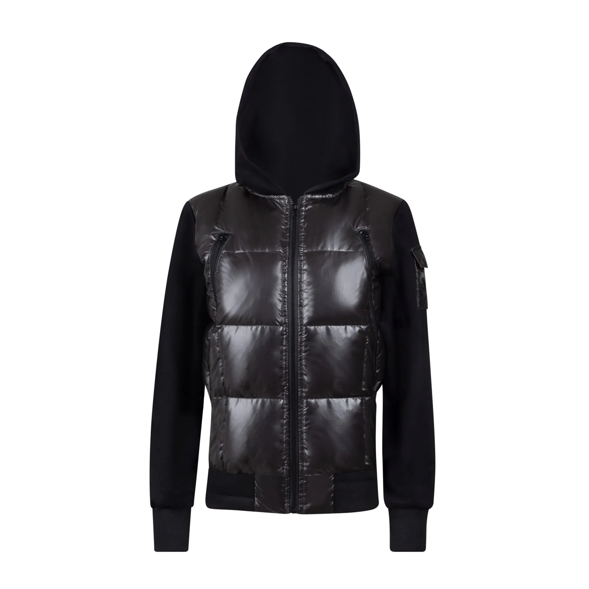 Manteau Teen Black Shiny Teen Puffer Knit Jacket