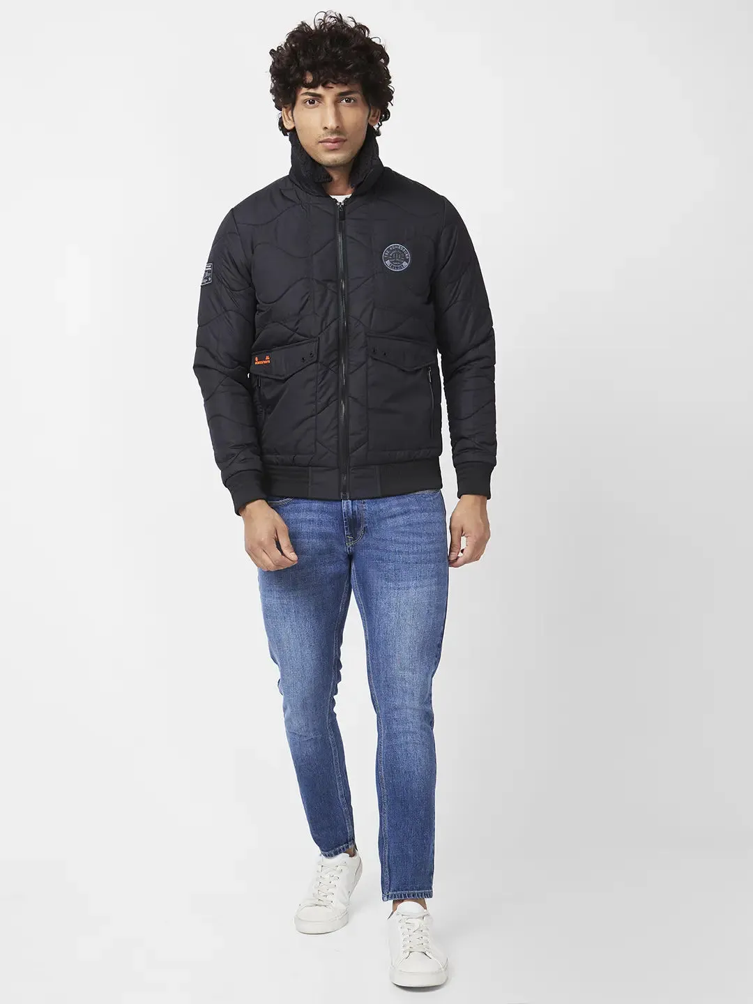 Men'S Bomber Jacket With Sherpa Collar