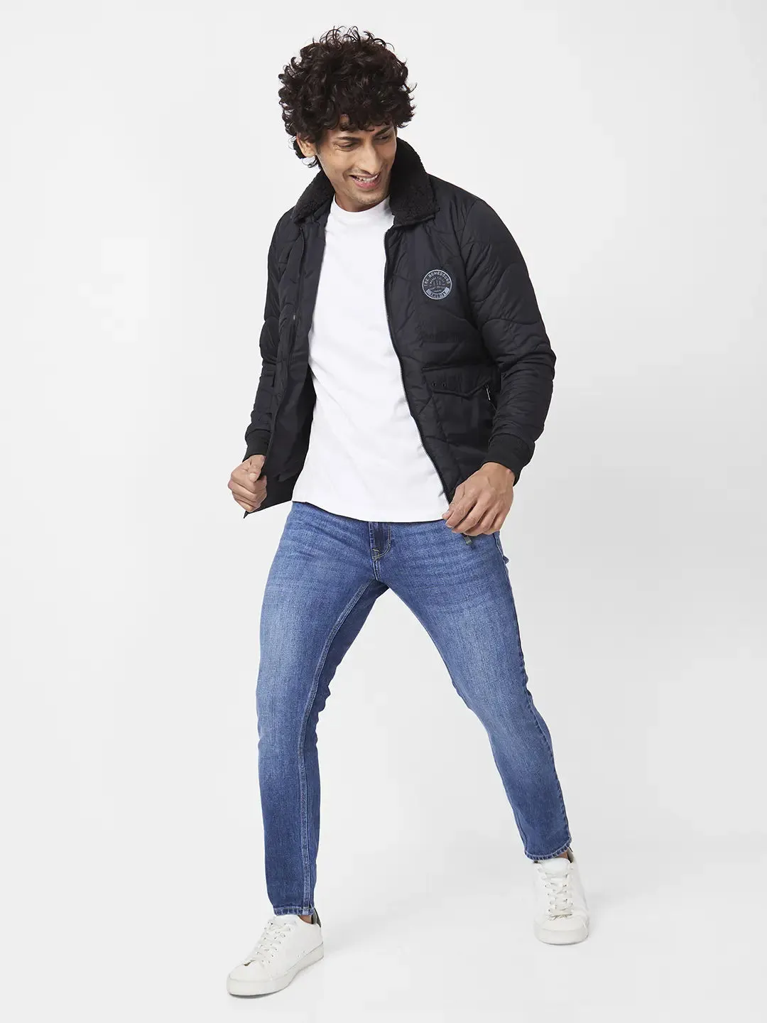 Men'S Bomber Jacket With Sherpa Collar