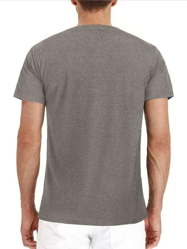 Men's Henley Neck Cotton Leisure T-shirt