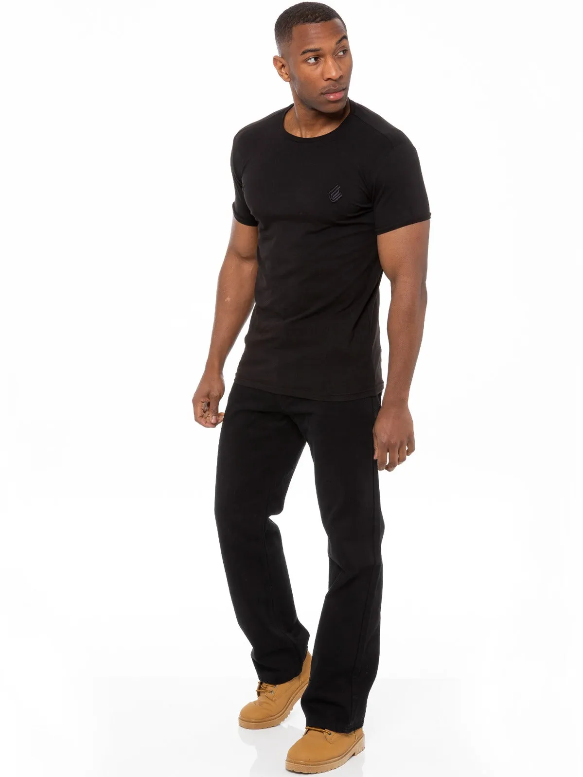 Mens Mid Wash Jeans with Belt EZ14 - EZ15 | Enzo Designer Menswear