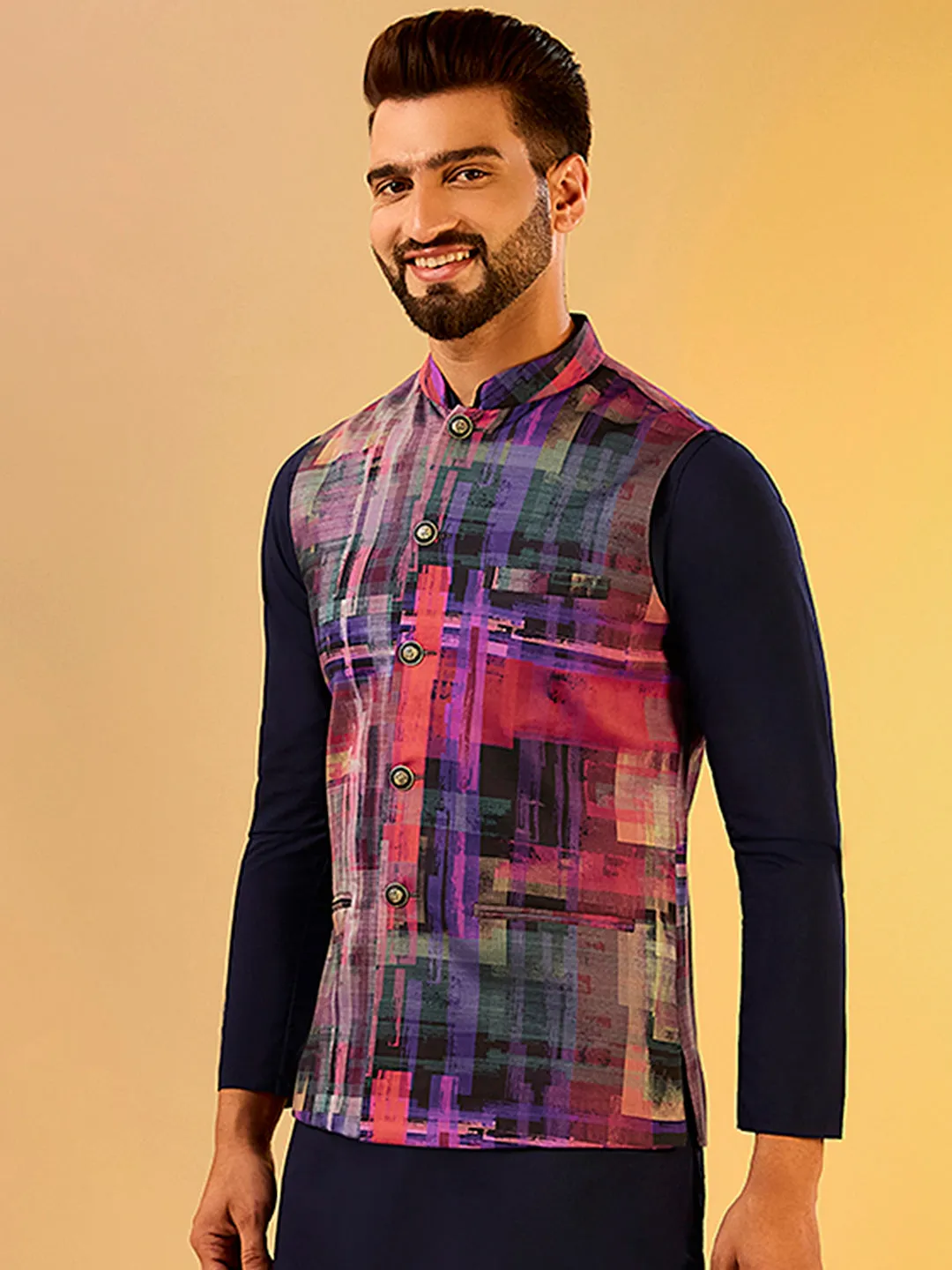 Men's Multi Nehru Jacket (Set of 1)