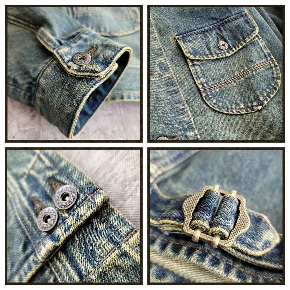 Men's Shawl Collar Washed Denim Jacket