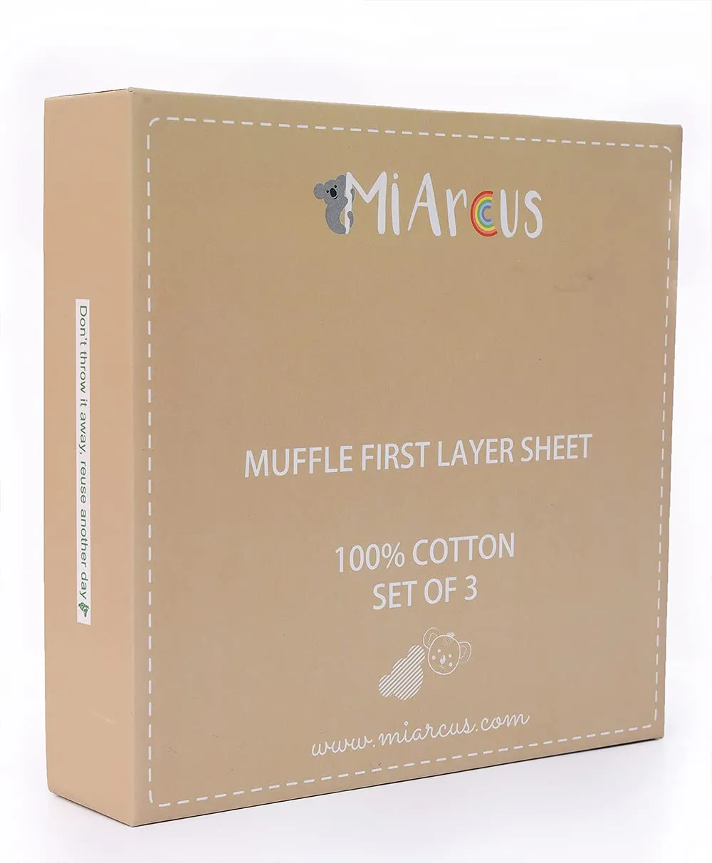 Mi Arcus Unisex Muffle Interlock Wrap - Koala (Pack of 3) (85 * 85 cm)