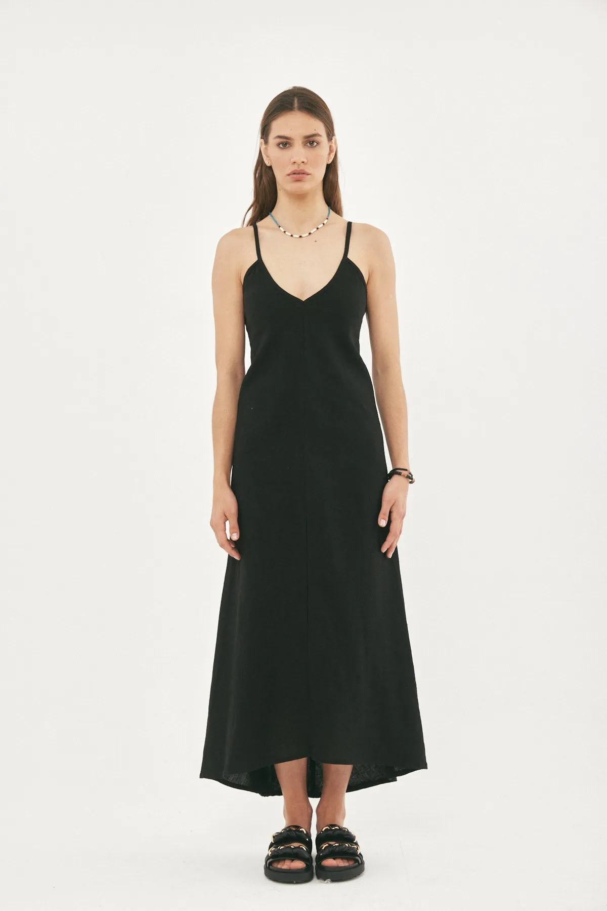 MIA BLACK LINEN DRESS